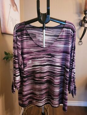 Laura Plus Purple and Black Women's Tunic